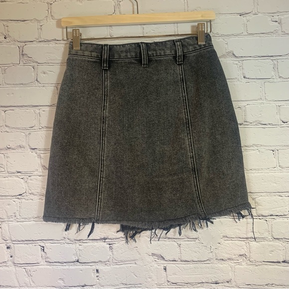 NWT WE THE FREE by Free People Sulphuric Black Parker Denim Wrap Jean Mini Skirt - Picture 2 of 9